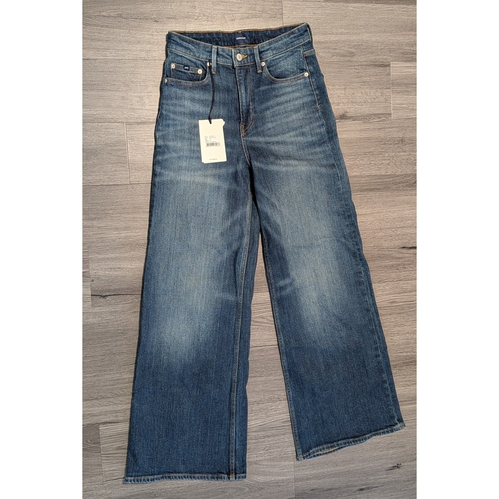 NWT‎ Denham Miku Women's Medium Wash Faded Wide Fit Leg Jeans Size 27x30